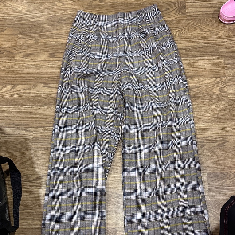 Plaid Wide-Leg Pants